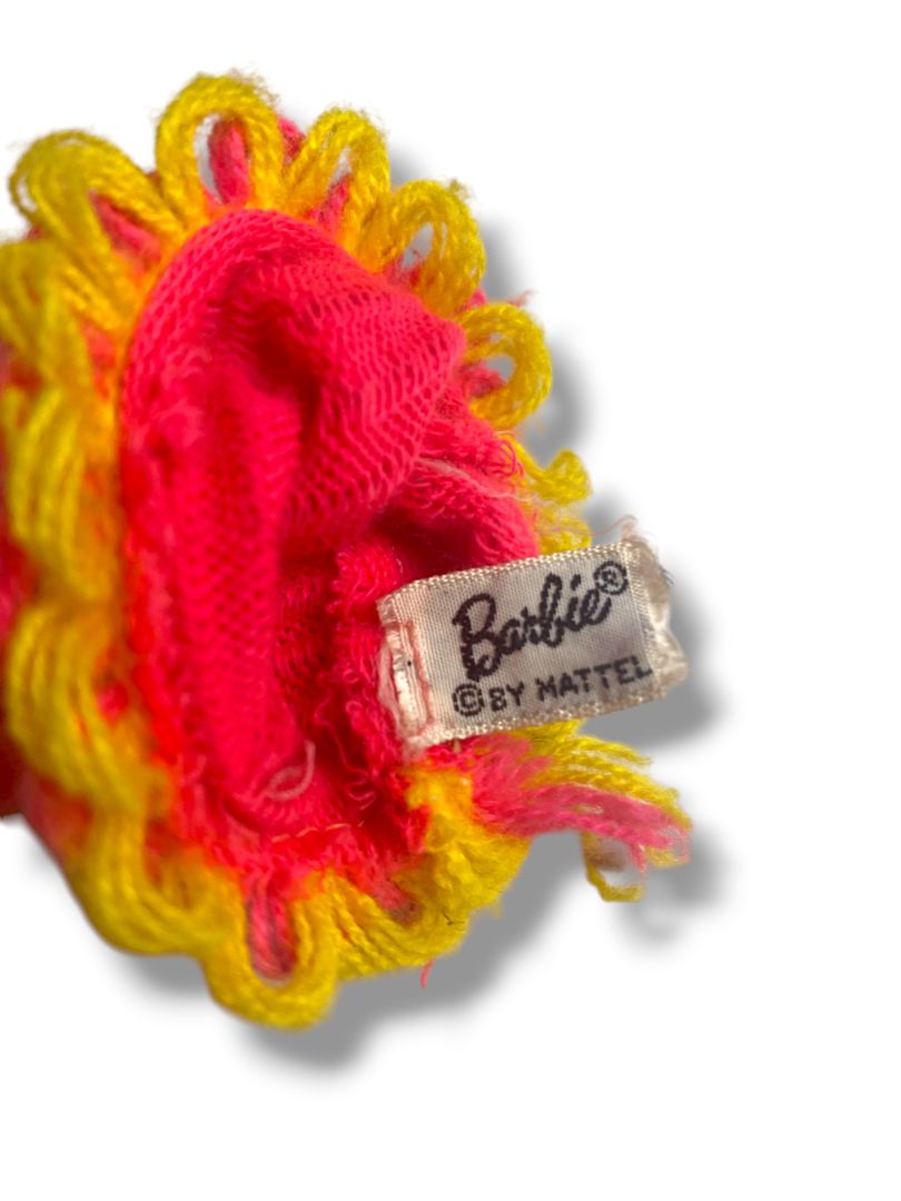 1968 Original Talking Barbie 1115 Original Pink Sweater Top Only Neon Pink Yellow