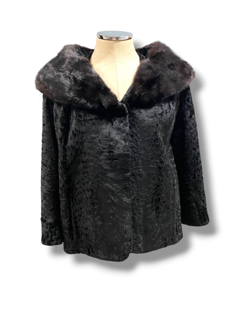 Medium Vintage Genuine Broadtail Persian Lamb Mink Fur Jacket The Globe Scranton