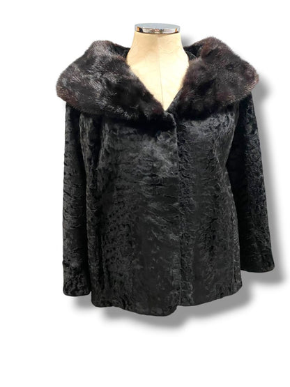 Medium Vintage Genuine Broadtail Persian Lamb Mink Fur Jacket The Globe Scranton