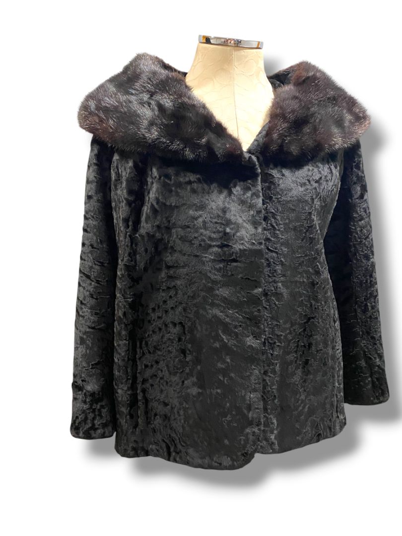 Medium Vintage Genuine Broadtail Persian Lamb Mink Fur Jacket The Globe Scranton