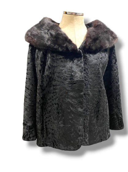 Medium Vintage Genuine Broadtail Persian Lamb Mink Fur Jacket The Globe Scranton