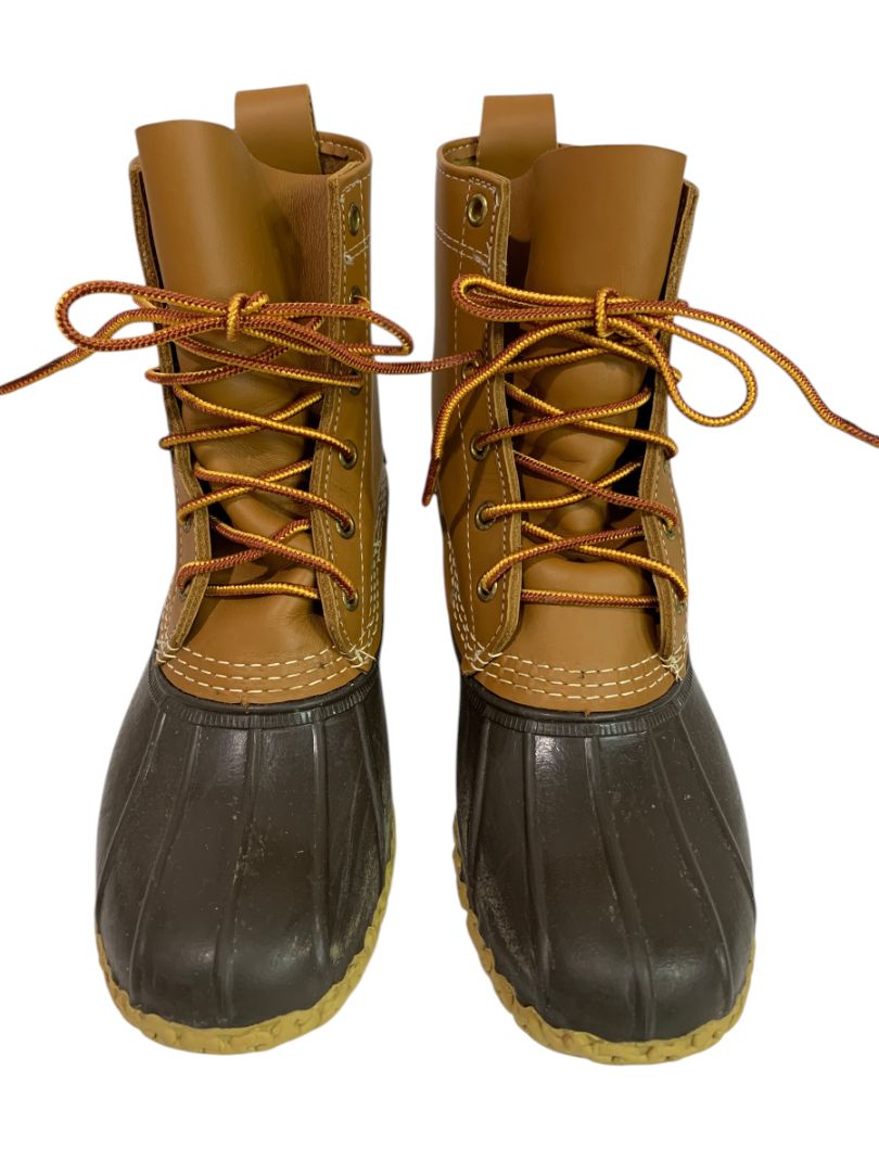 Size 8 LL Bean Womens Bean Boot Duck Boot 8" Brown Leather 212880