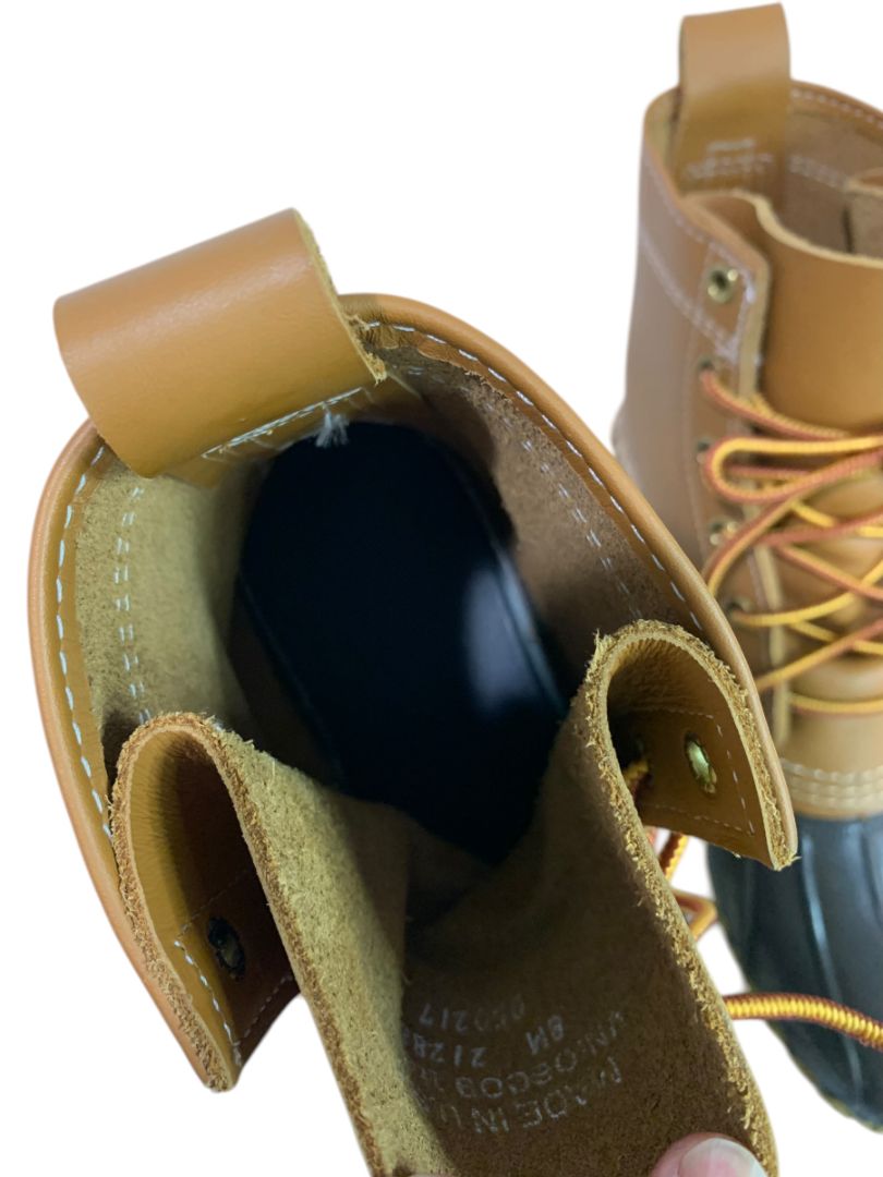 Size 8 LL Bean Womens Bean Boot Duck Boot 8" Brown Leather 212880