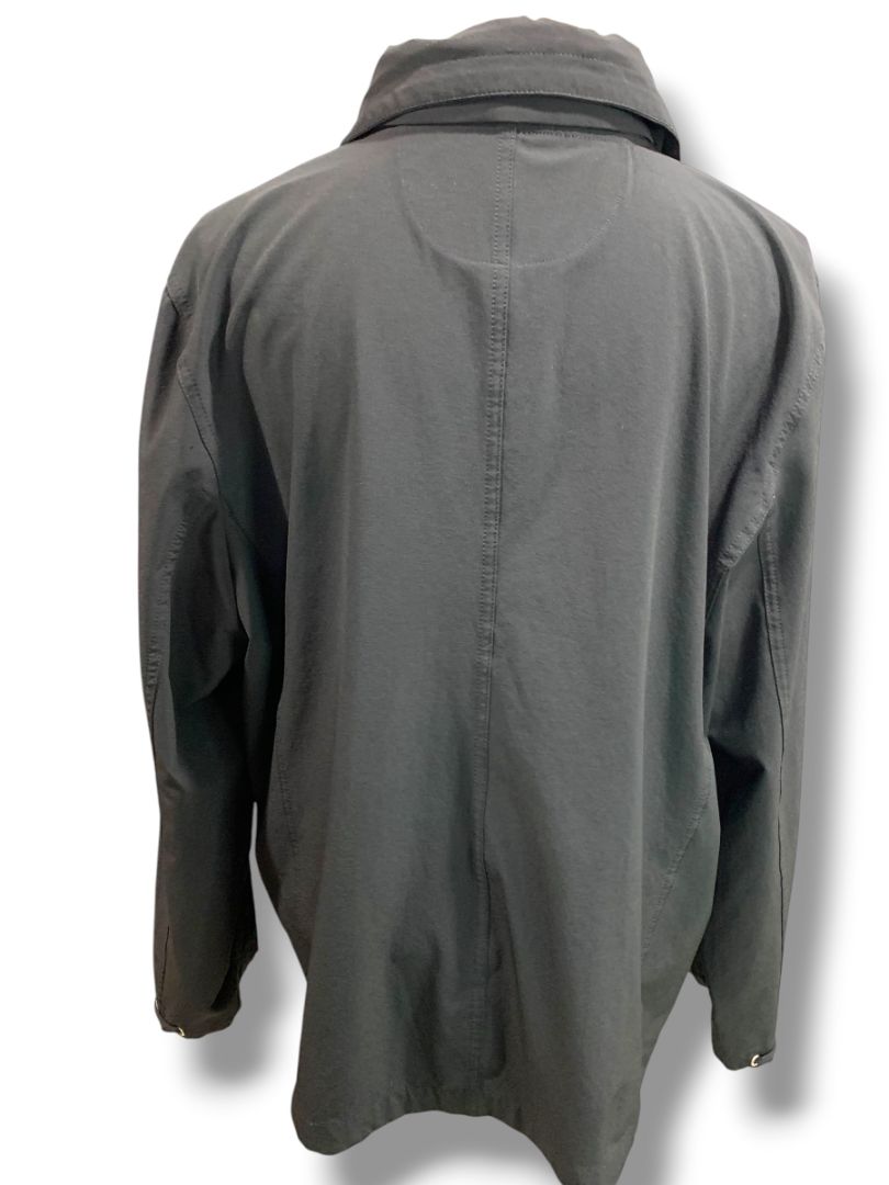 Size XL Zenergy by Chicos Womens Black Zip Up Jacket Hidden Zip Out Hood