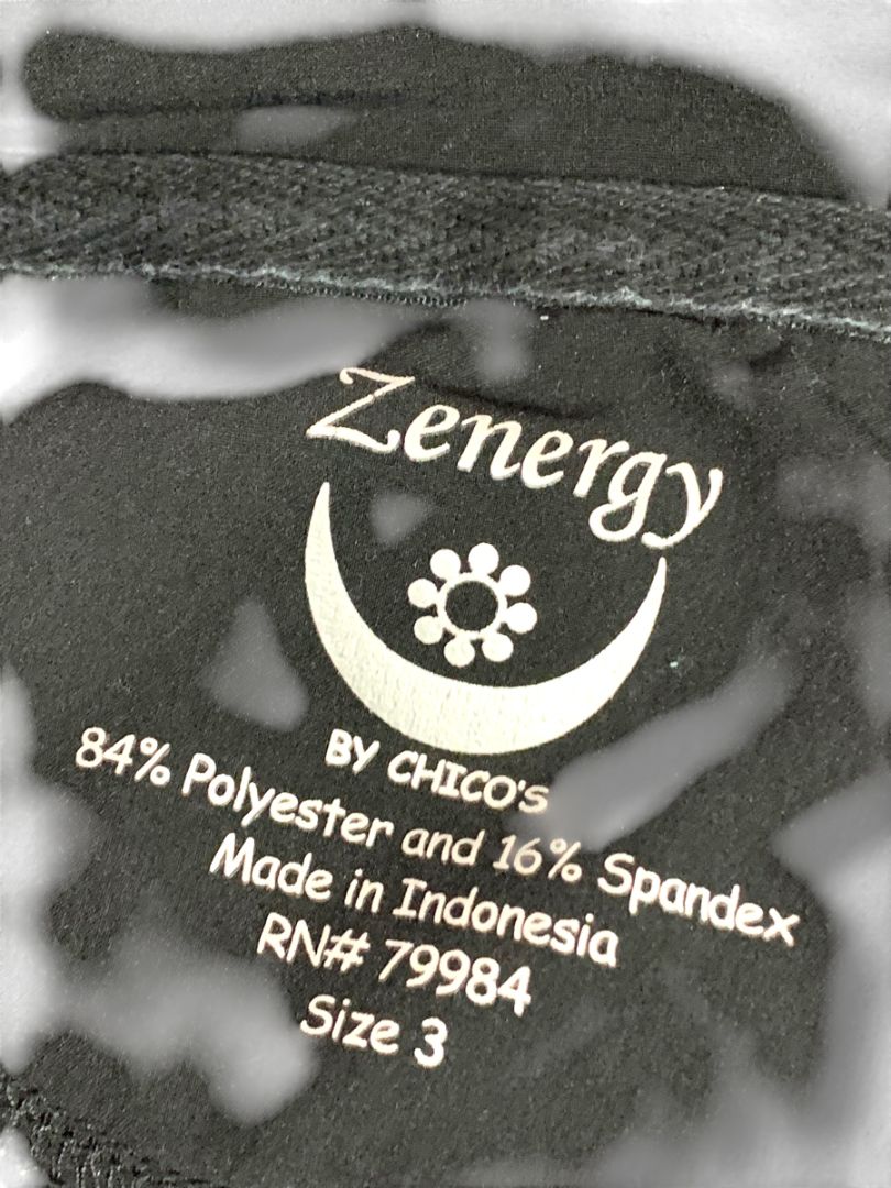 Size XL Zenergy by Chicos Womens Black Zip Up Jacket Hidden Zip Out Hood