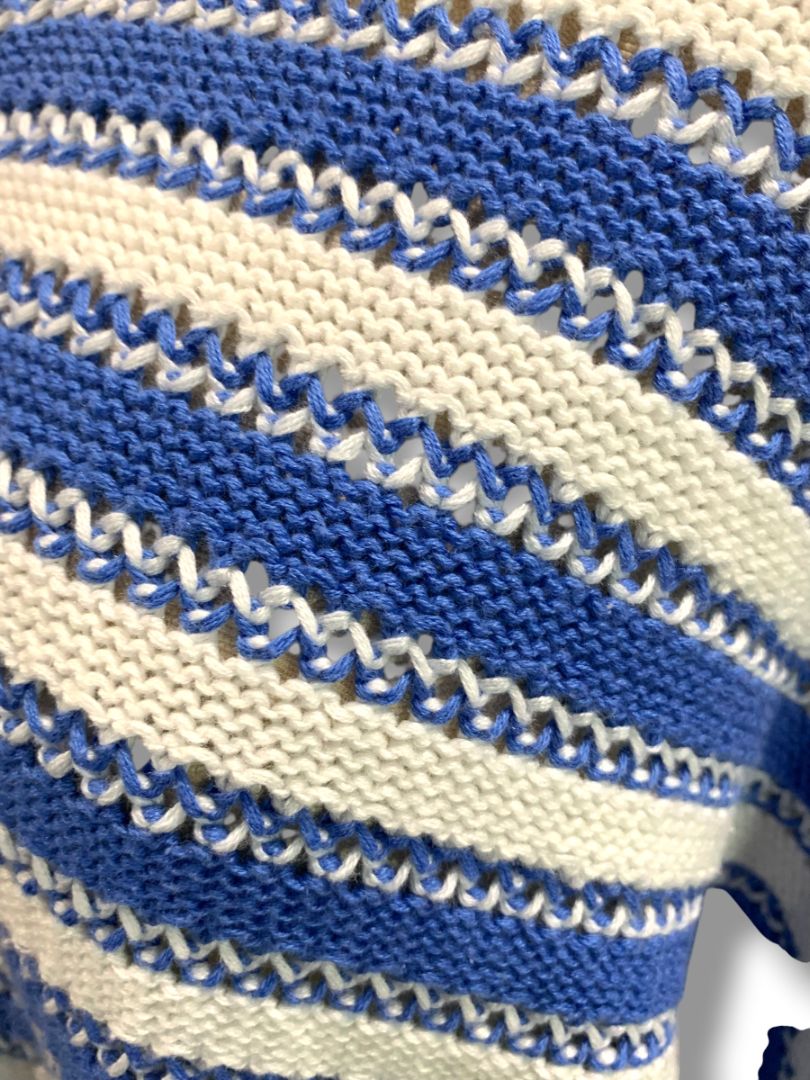Size XXL Joseph A Womens Blue White Stripe Sweater Cotton Blend