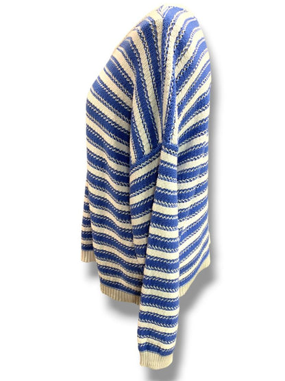 Size XXL Joseph A Womens Blue White Stripe Sweater Cotton Blend