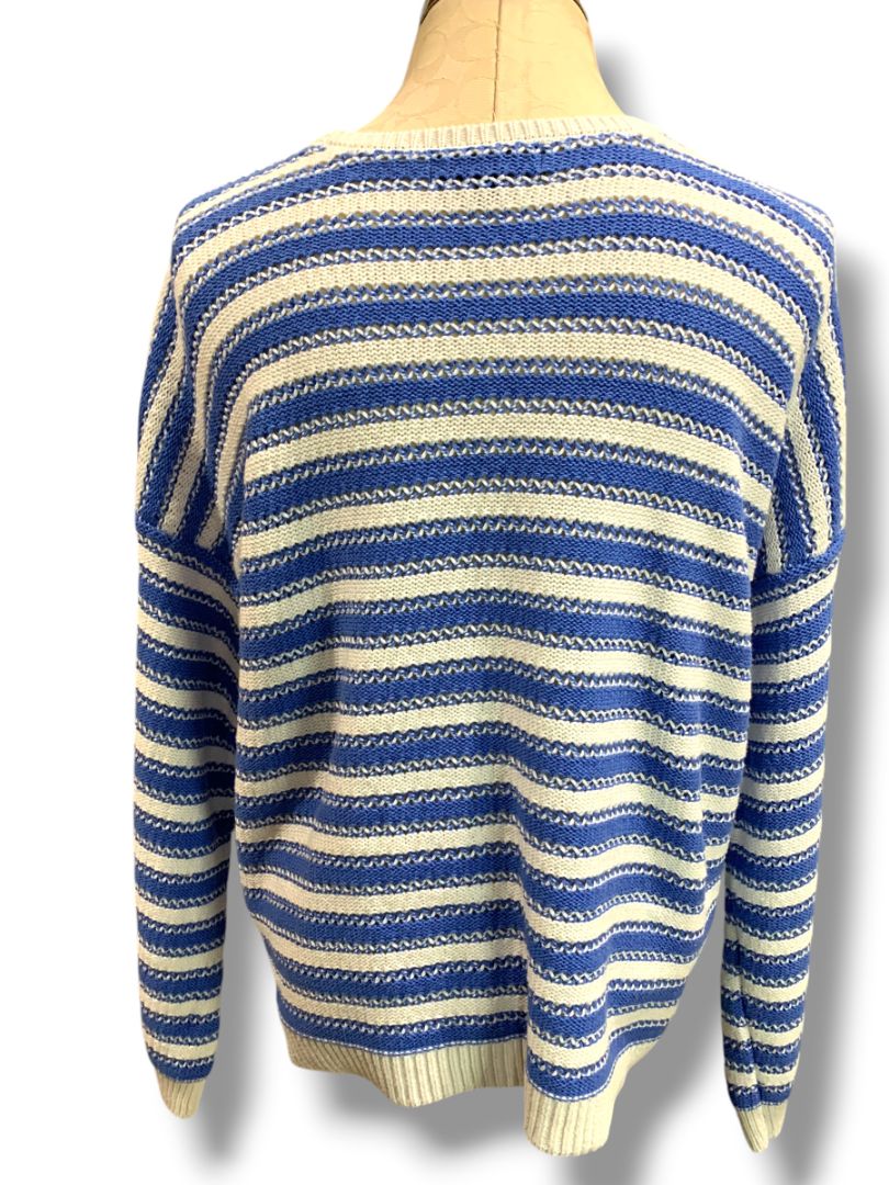 Size XXL Joseph A Womens Blue White Stripe Sweater Cotton Blend