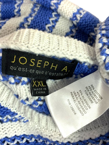 Size XXL Joseph A Womens Blue White Stripe Sweater Cotton Blend