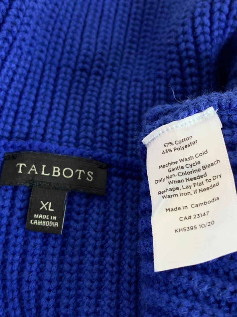 Size XL Talbots Womens Sleeveless Chunky Knit Cowl Neck Sweater