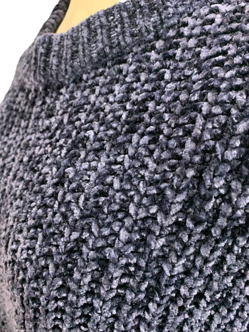 Size XL Talbots Womens Chenille Navy Blue Sweater Soft Chunky Knit