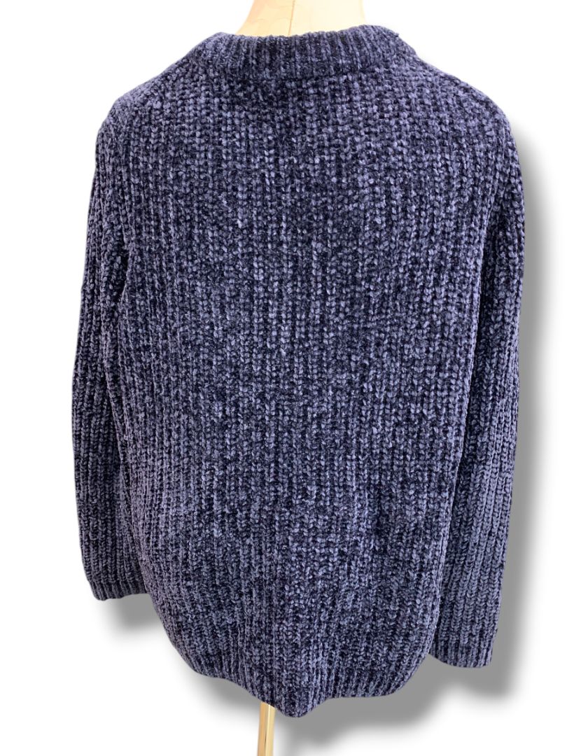 Size XL Talbots Womens Chenille Navy Blue Sweater Soft Chunky Knit