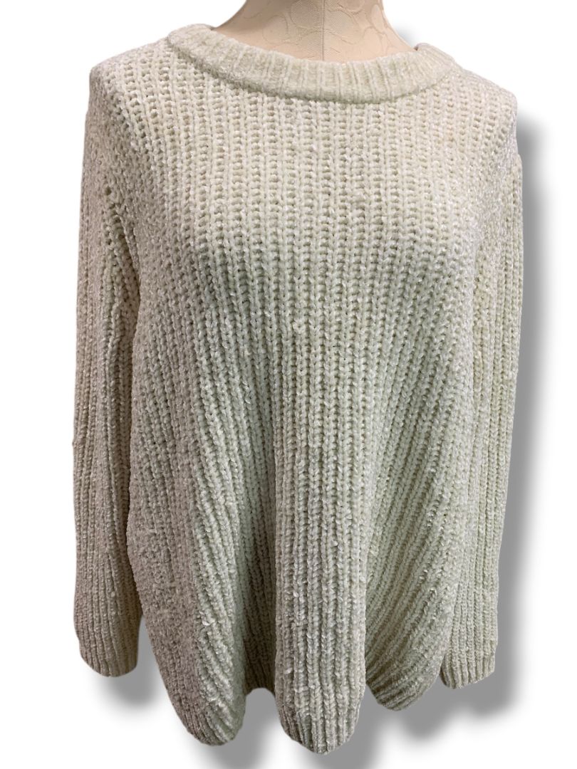 Size XL Talbots Womens Chenille Ivory Sweater Soft Chunky Knit