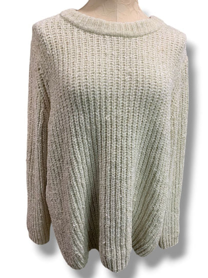Size XL Talbots Womens Chenille Ivory Sweater Soft Chunky Knit