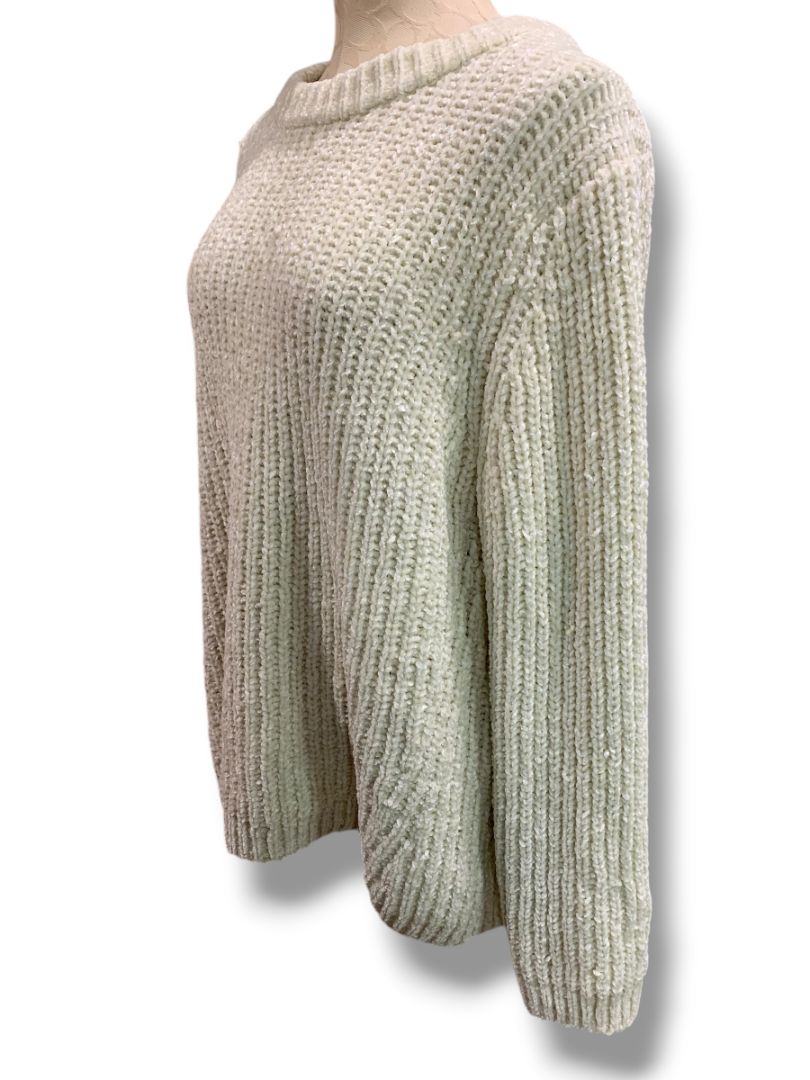 Size XL Talbots Womens Chenille Ivory Sweater Soft Chunky Knit