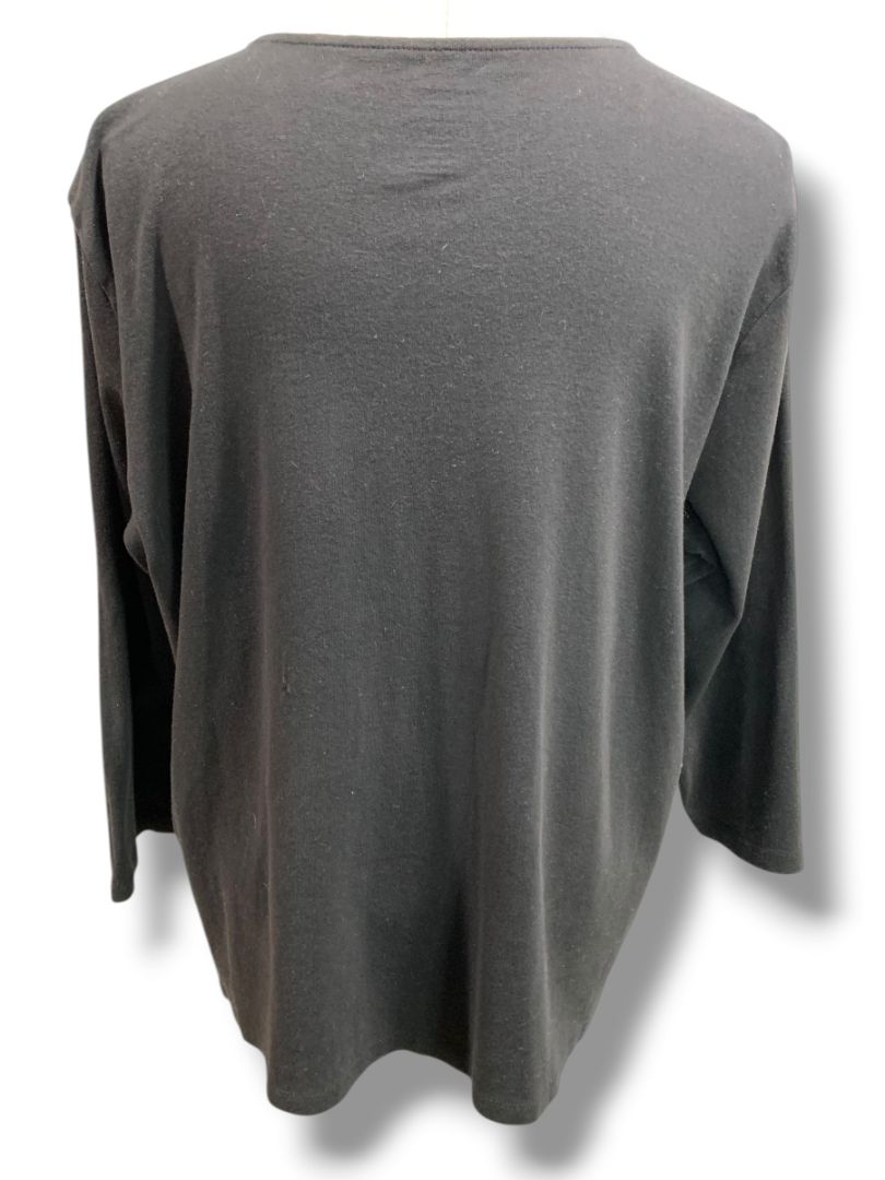 Size XXL Jones New York Signature Womens Black Shirt Crochet Trim