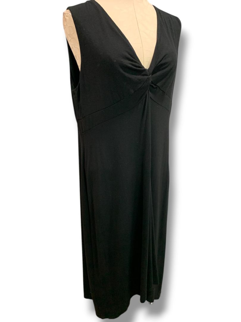 Size XL Chicos Black Hi Lo Hem Soft Knit Dress V-Neck Sleeveless