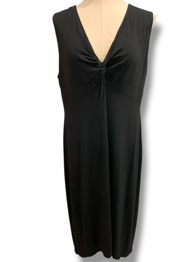 Size XL Chicos Black Hi Lo Hem Soft Knit Dress V-Neck Sleeveless