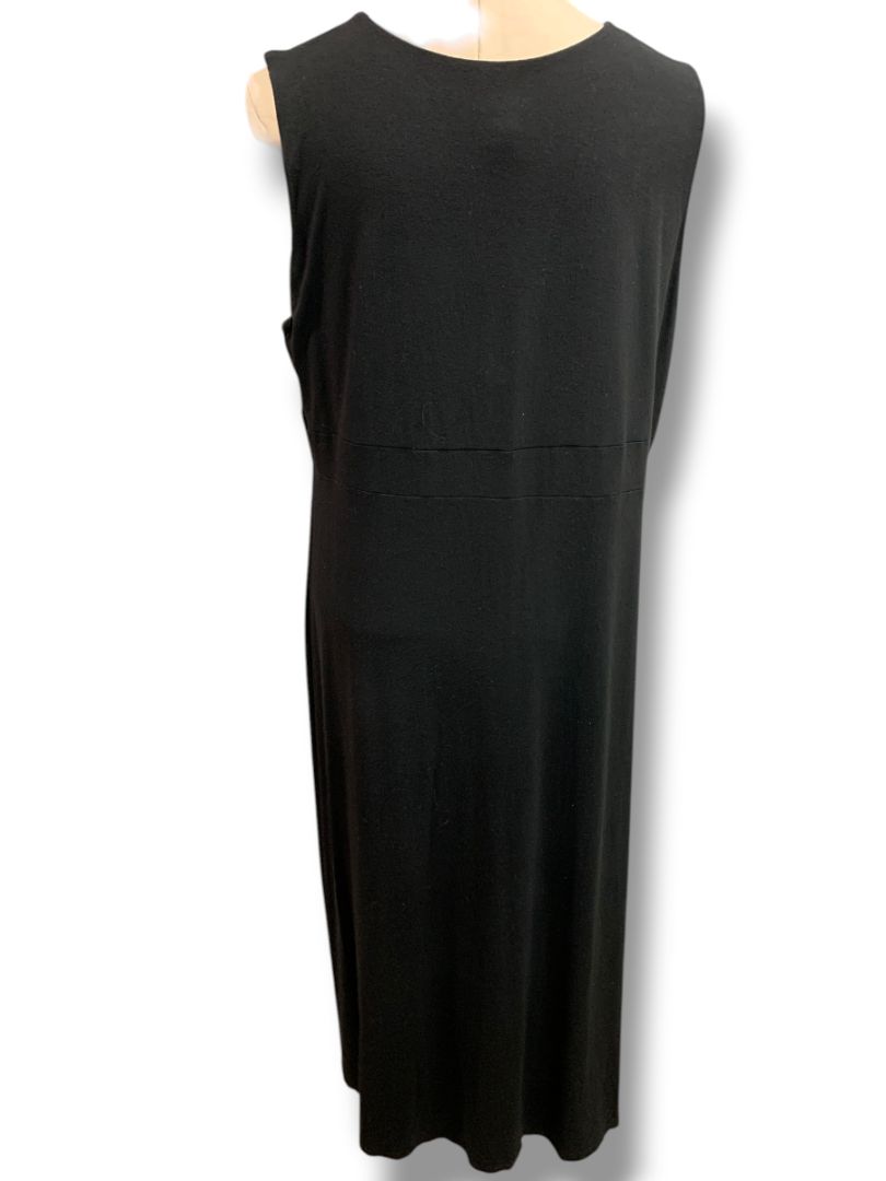 Size XL Chicos Black Hi Lo Hem Soft Knit Dress V-Neck Sleeveless