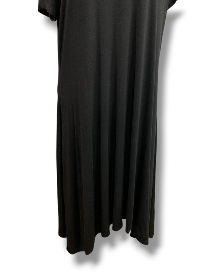 Size XL Chicos Black Jersey Knit Midi Dress Soft Tshirt Short Sleeve