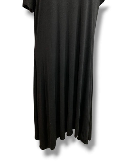 Size XL Chicos Black Jersey Knit Midi Dress Soft Tshirt Short Sleeve