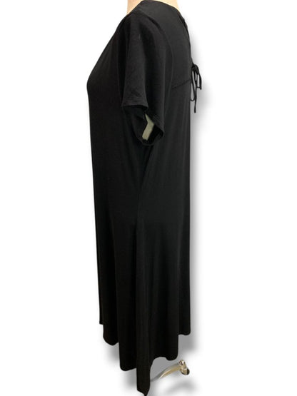 Size XL Chicos Black Jersey Knit Midi Dress Soft Tshirt Short Sleeve