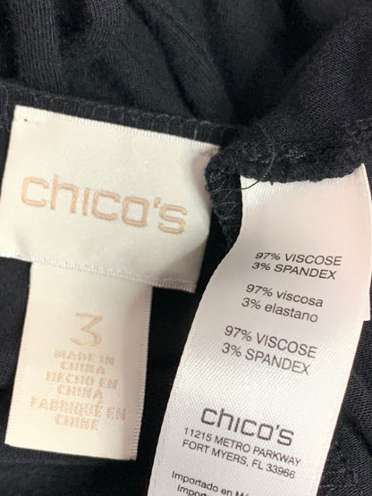 Size XL Chicos Black Jersey Knit Midi Dress Soft Tshirt Short Sleeve
