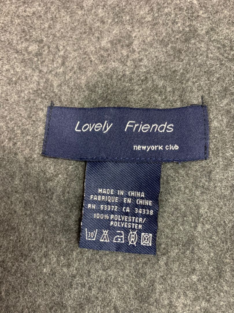 Lovely Friends Charcoal Gray Fleece Winter Scarf 62" x 9.5"