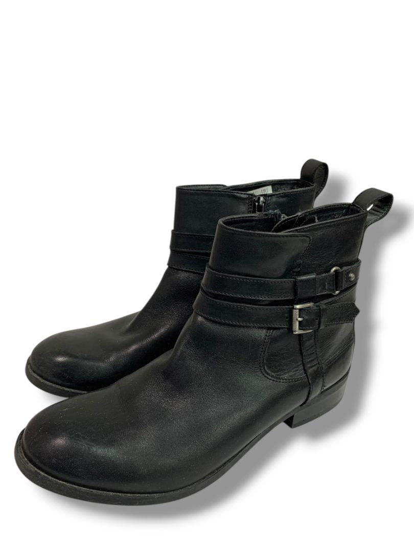Size 8.5M Clarks Artisan Womens Black Leather Pita Austin Boots Booties 26111572