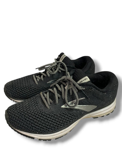 Size 8.5M Brooks Womens Charcoal Knit Revel Running Shoe Sneaker