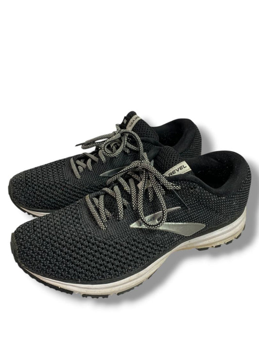Size 8.5M Brooks Womens Charcoal Knit Revel Running Shoe Sneaker