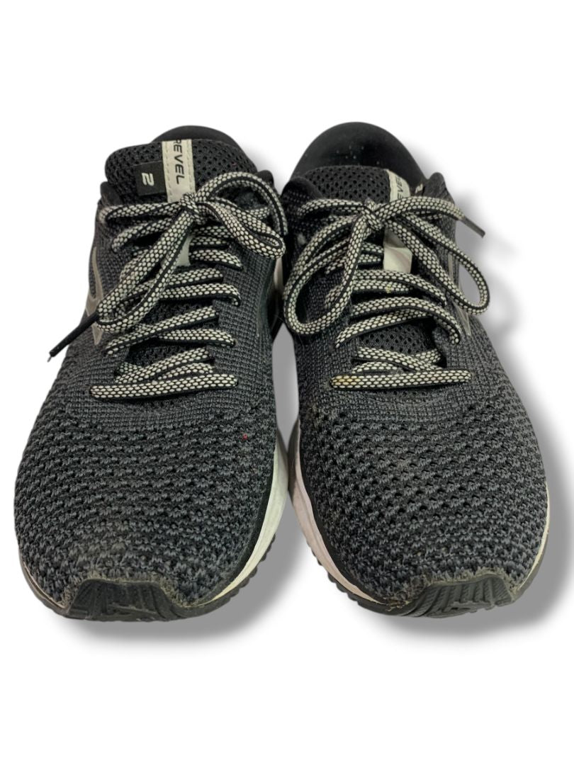 Size 8.5M Brooks Womens Charcoal Knit Revel Running Shoe Sneaker