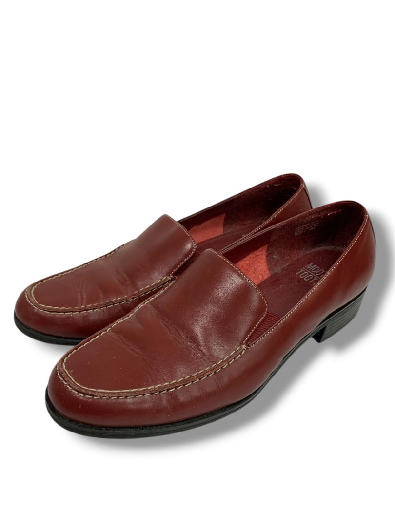 Size 9 Mootsies Tootsies Womens Dark Red Leather Loafers Shoes