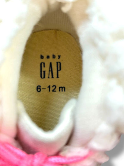 Size 6-12 Months Baby Gap Boots Lace Up Gray Pink Laces New