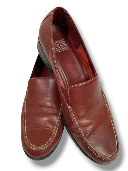 Size 9 Mootsies Tootsies Womens Dark Red Leather Loafers Shoes