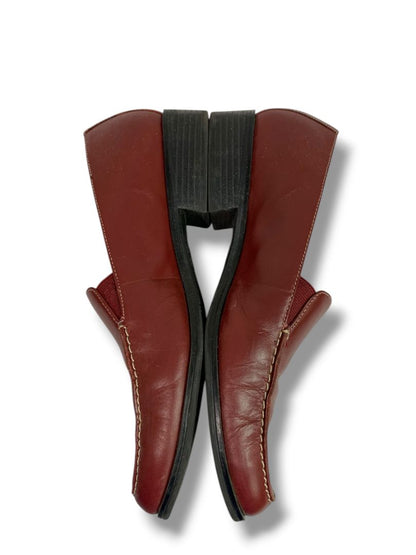 Size 9 Mootsies Tootsies Womens Dark Red Leather Loafers Shoes