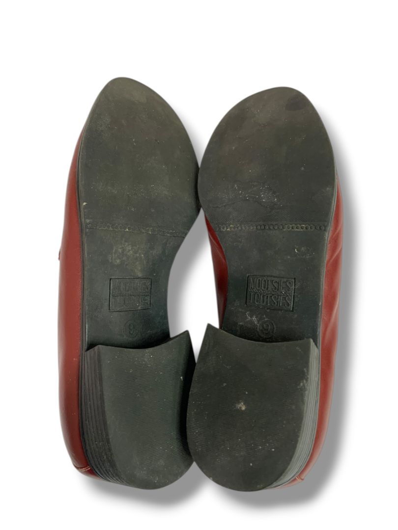 Size 9 Mootsies Tootsies Womens Dark Red Leather Loafers Shoes