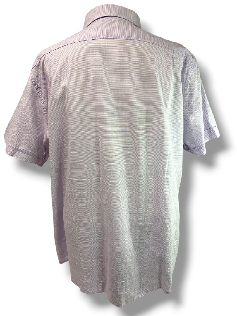 Size XXL Izod Saltwater Orchid Striped Mens Button Up Short Sleeve Shirt
