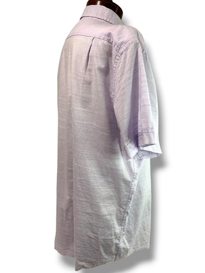 Size XXL Izod Saltwater Orchid Striped Mens Button Up Short Sleeve Shirt