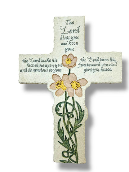 Decorative CROSS Inspirio The Lord Bless U n Keep U Verse 6:24-26 Wall 8"