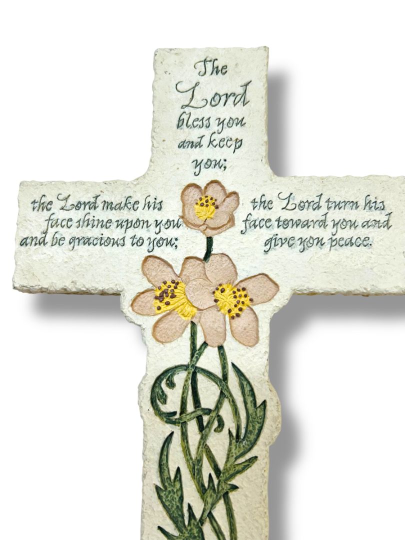 Decorative CROSS Inspirio The Lord Bless U n Keep U Verse 6:24-26 Wall 8"