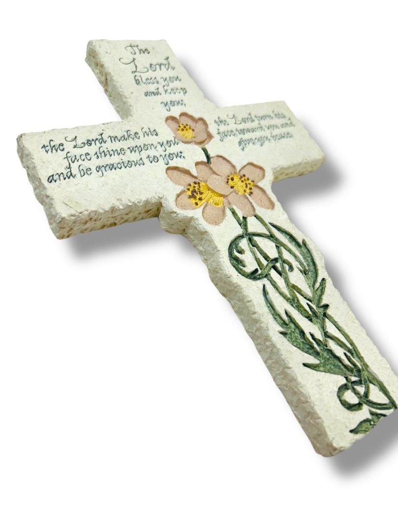 Decorative CROSS Inspirio The Lord Bless U n Keep U Verse 6:24-26 Wall 8"