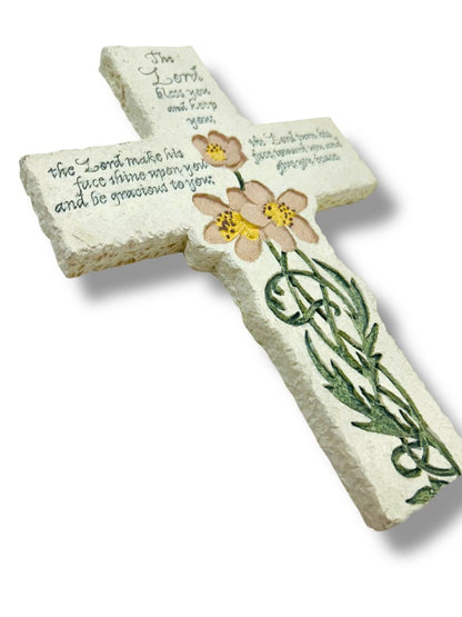 Decorative CROSS Inspirio The Lord Bless U n Keep U Verse 6:24-26 Wall 8"