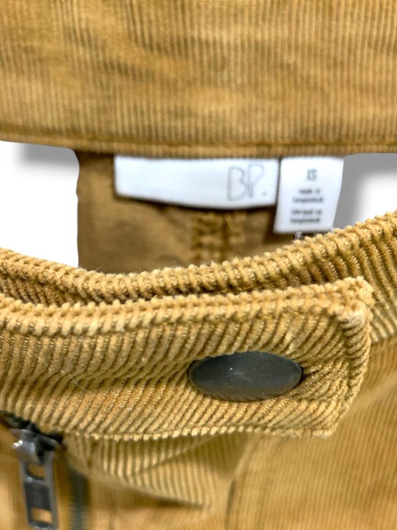 Size XS BP Coduroy Mini Skirt Zip Front Mustard Yellow 16" Length