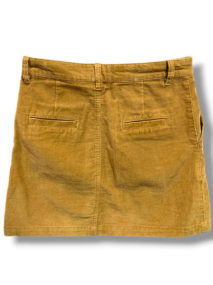 Size XS BP Coduroy Mini Skirt Zip Front Mustard Yellow 16" Length