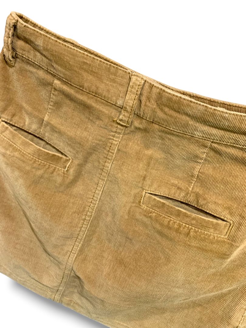 Size XS BP Coduroy Mini Skirt Zip Front Mustard Yellow 16" Length