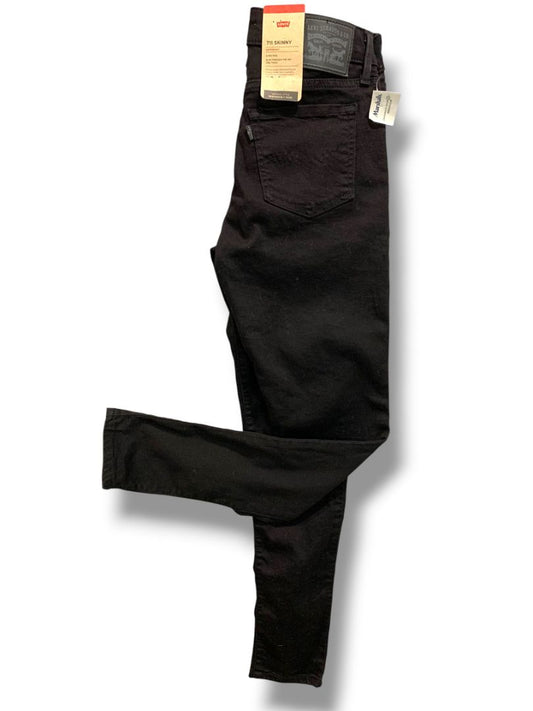 Size 28 Levis Womens New 711 Skinny Jeans Black Stretch Denim