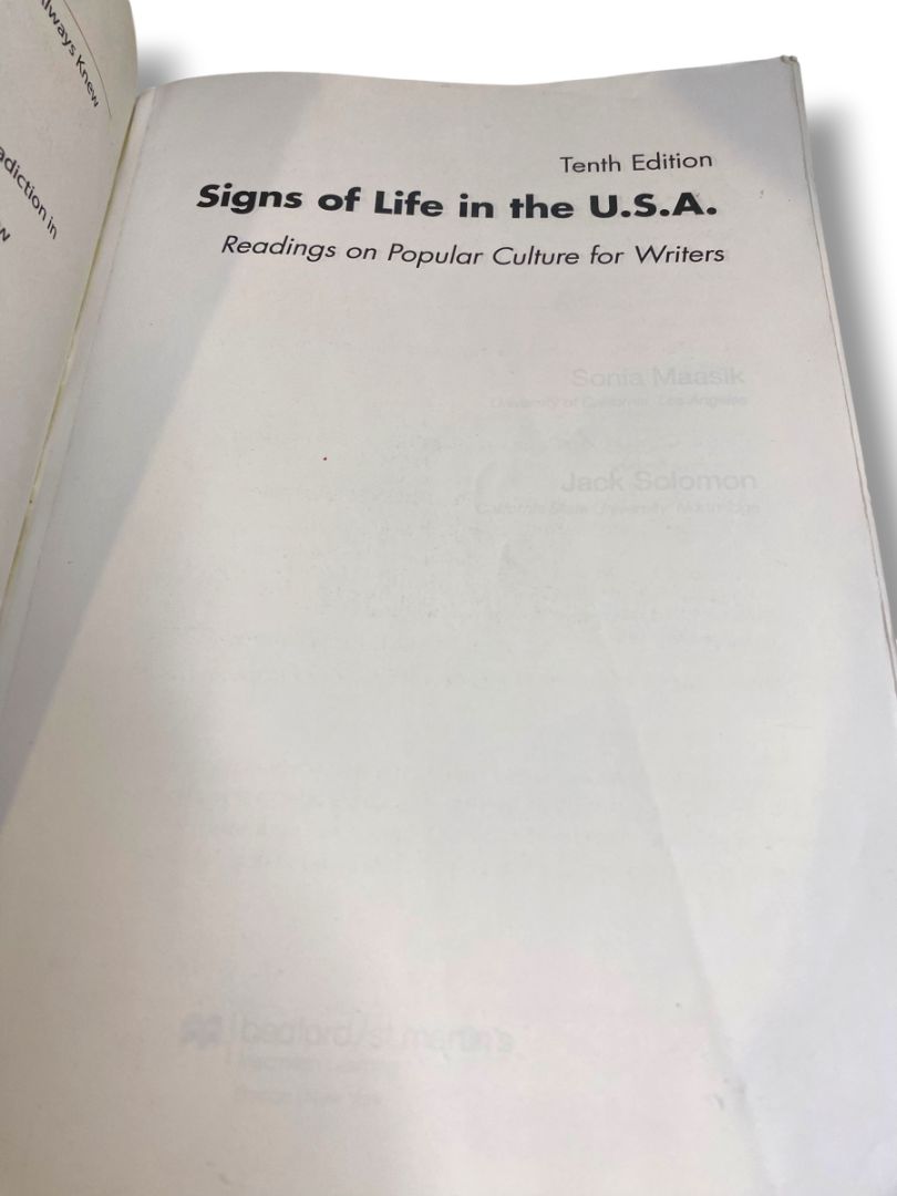 Signs of Life in the USA PaperbackMaasik Sonia Solomon 10th Edition