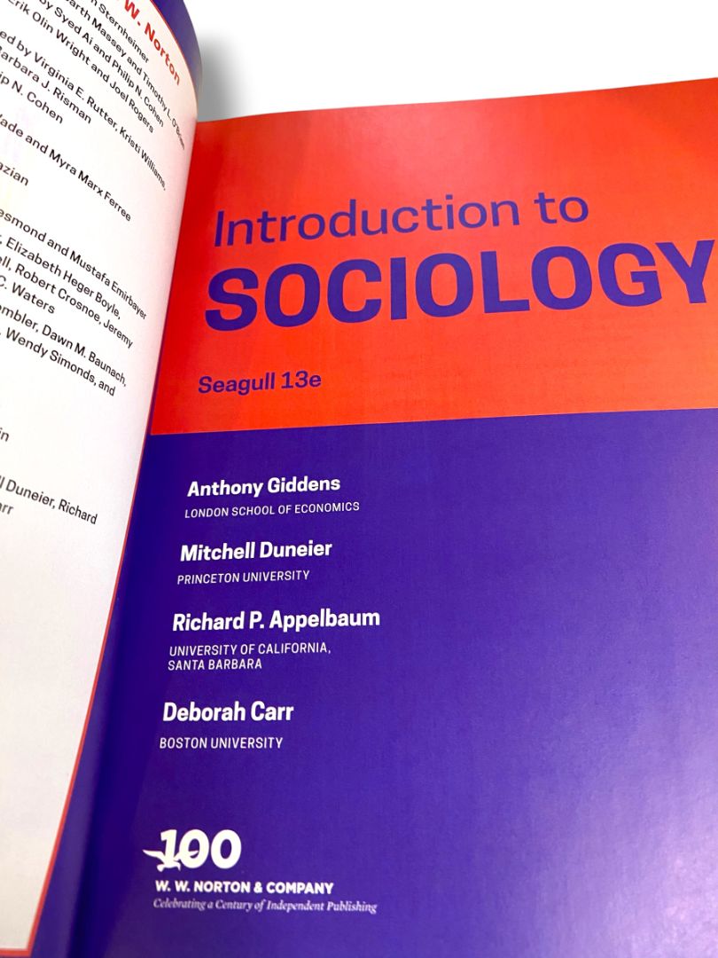 Introduction to Sociology Paperback Giddens Anthony Duneier 13th Seagull Edition