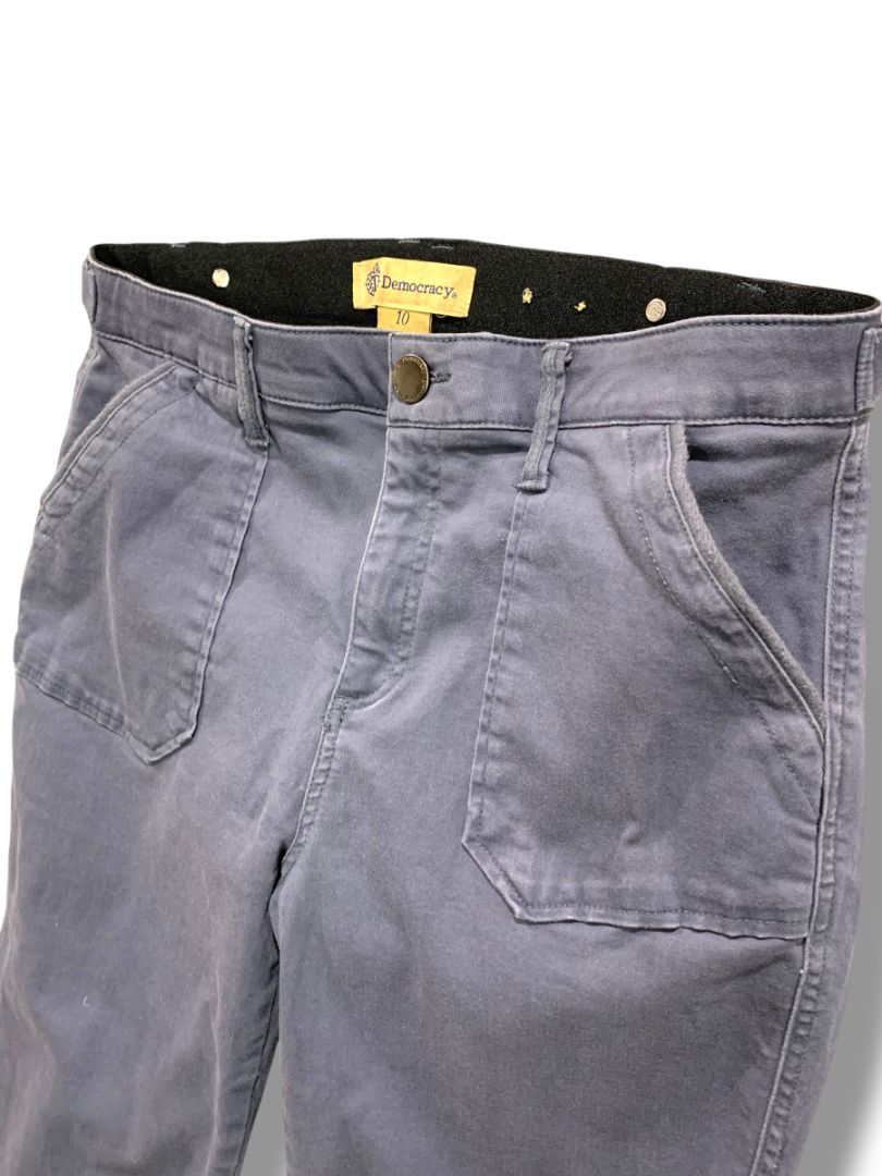 Size 10 Democracy Ab Technology Womens Gray Cargo Style Skinny Pants